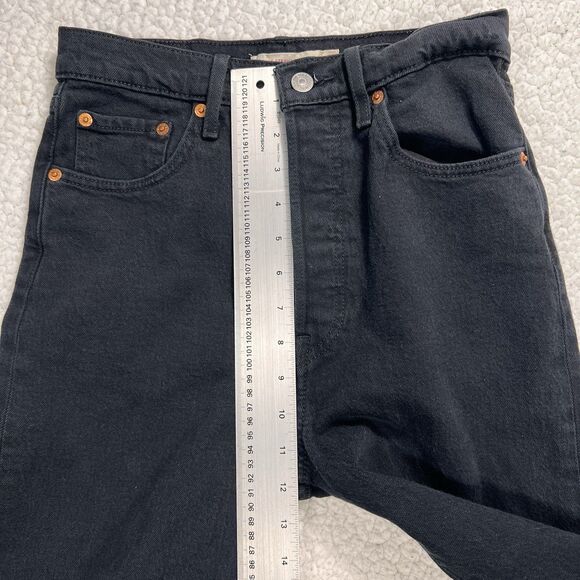 Levi’s Premium Ribcage Straight Ankle Jeans Women’s 27 (25x27) Black Streetwear - Picture 11 of 13